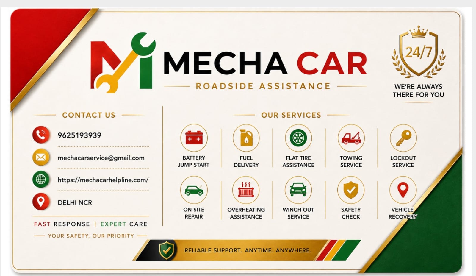 Mecha Car Quick Reference Card